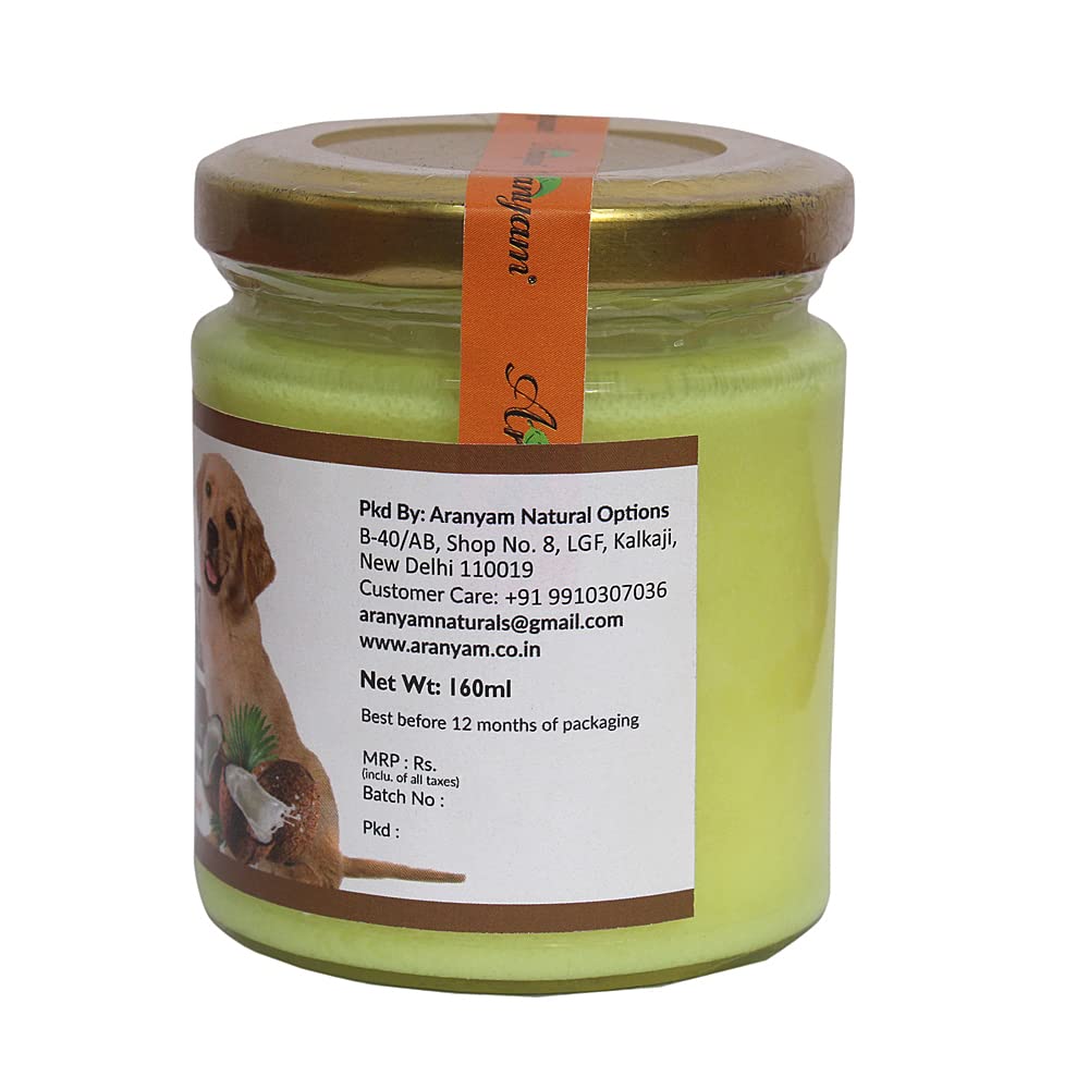 Aranyam Co-CurQmix for Dogs - Extra Virgin Cold Pressed Coconut Oil Extracted from Coconut Milk Infused with Lakadong Turmeric -160ml Nutritional Supplement  FROM INDIA (SAM) - View 2 of 3