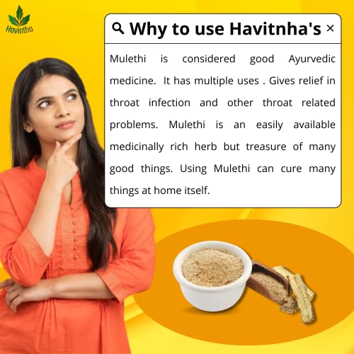 Havintha Mulethi (Licorice) Powder for Cough, Cold, Skin whitening, Hair - 227 grams - View 4 of 4