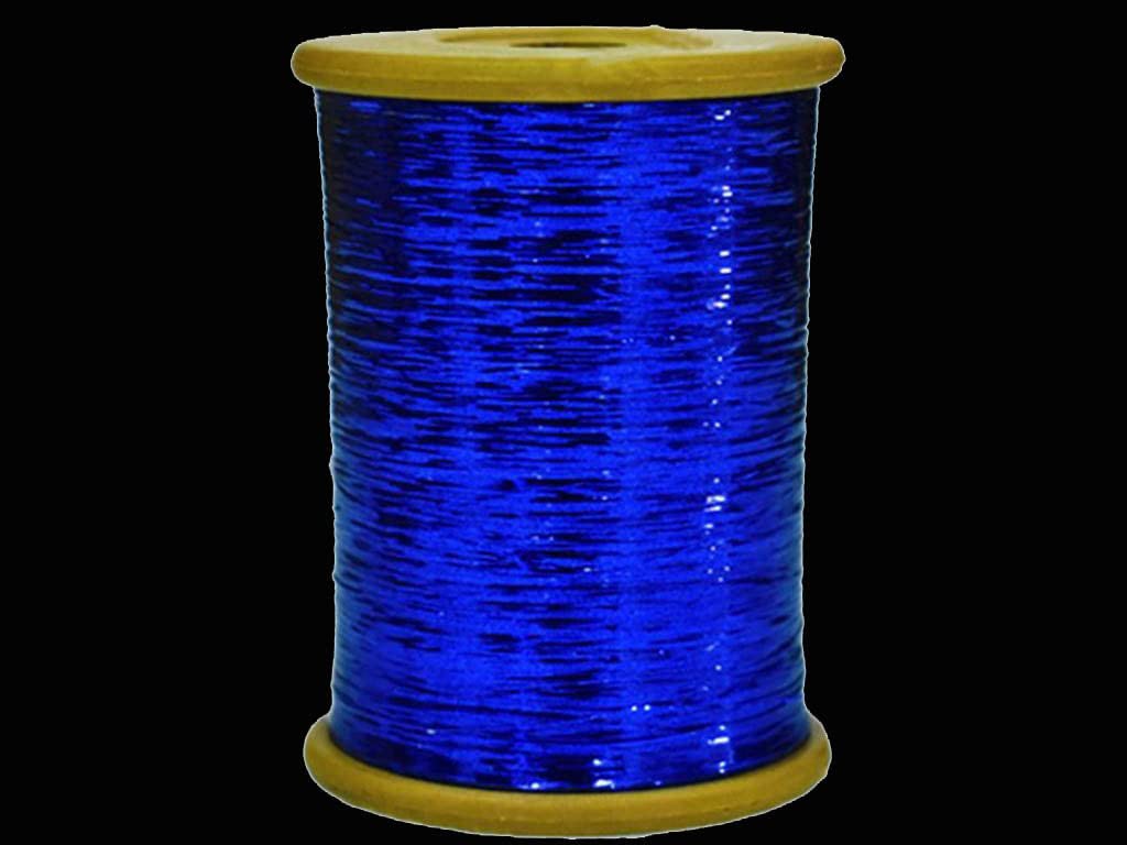 The Design Cart Navy Blue Flat Badla Zari Metallic Threads for Sewing, Machine, Hand Stitching, Tailoring, Embroidery, Dhaga,Size-0.25 mm,Pack of 1 Roll - Main product image