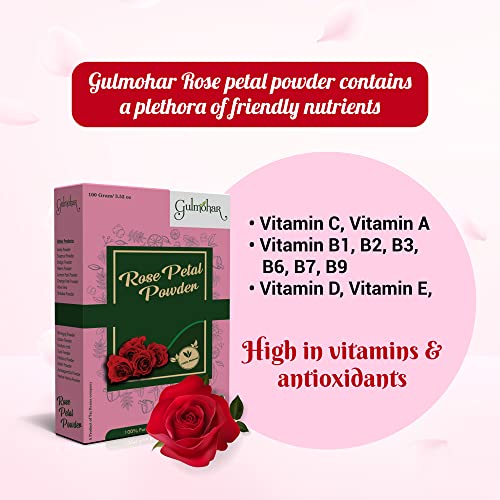 Gulmohar 100% Pure Natural Rose Petal powder For Skin Care and Face Pack - 100g - View 4 of 5