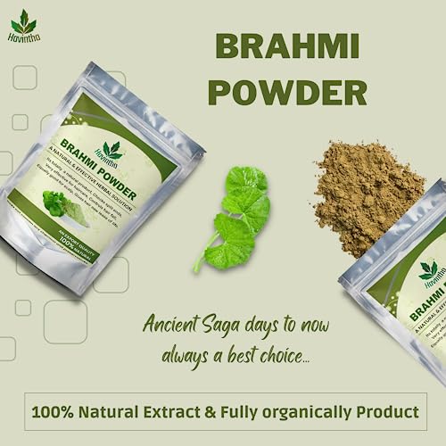 Havintha Natural Brahmi Powder for hair growth and Cleansing of Scalp | Eclipta Alba - 227 Grams - View 3 of 4