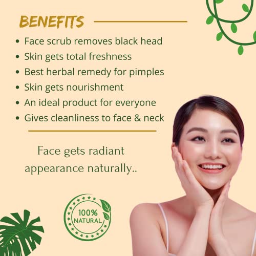 Havintha Natural Face Scrub Powder with Khas-Khas for Control Blackheads &amp; dead cells, All Skin Types - 227 GM - View 3 of 5