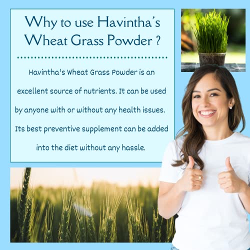 Havintha Wheat grass powder super food improves metabolism energy eliminates toxins constipation - 227 grams - View 2 of 4