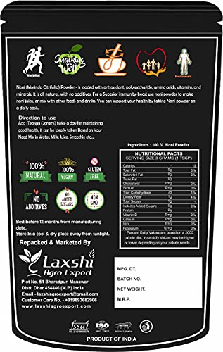 Organic Prime Noni Fruit Powder (Morinda Citrifolia) Vitamin C Supplements | Anti-Oxidant Energising Agent - 200 GM By Organic Prime - View 2 of 2