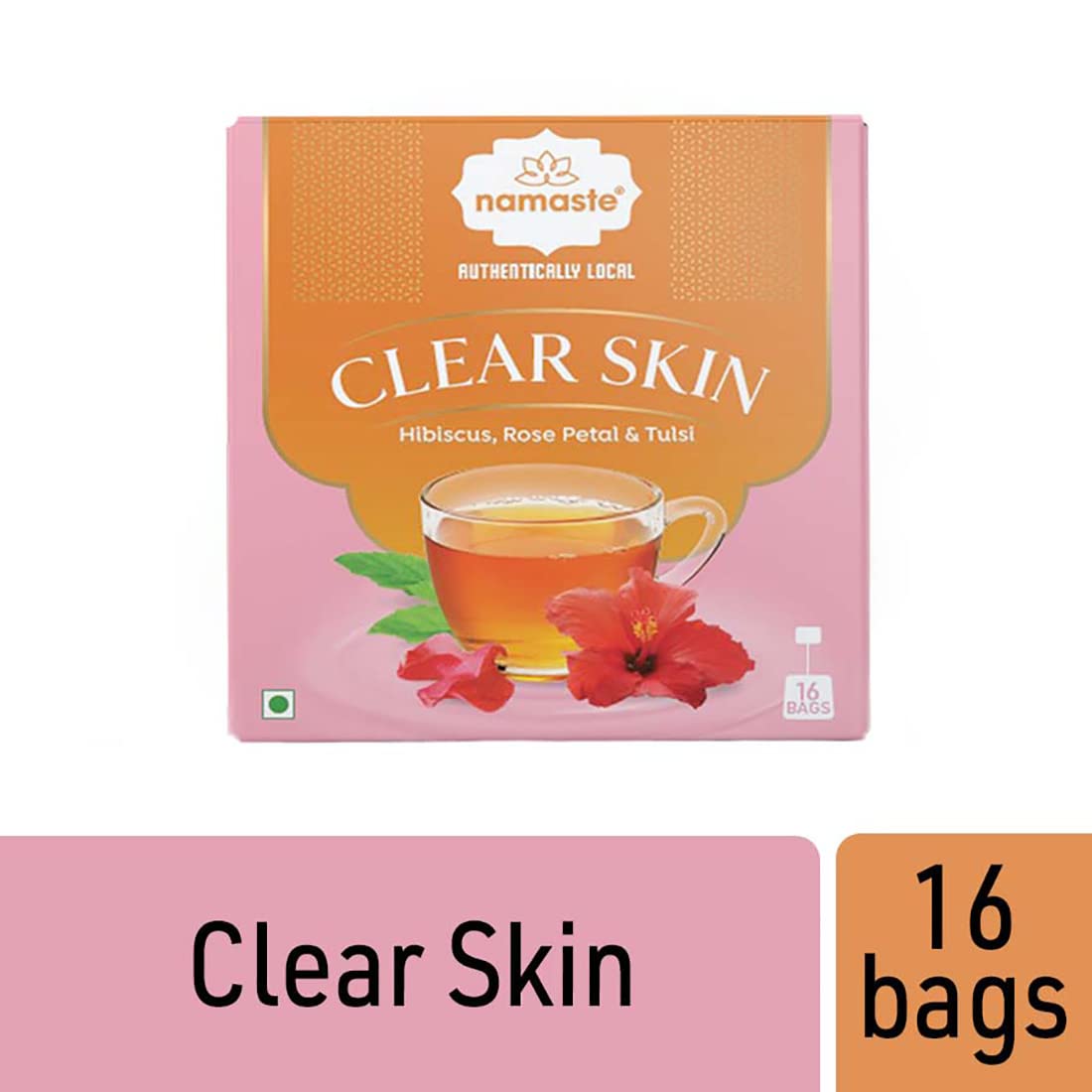 Namaste Chai Clear Skin Herbal Tea | Caffeine Free with Natural Herbs | 16 Sachets Dip Bag  FROM INDIA (SAM) - View 3 of 4