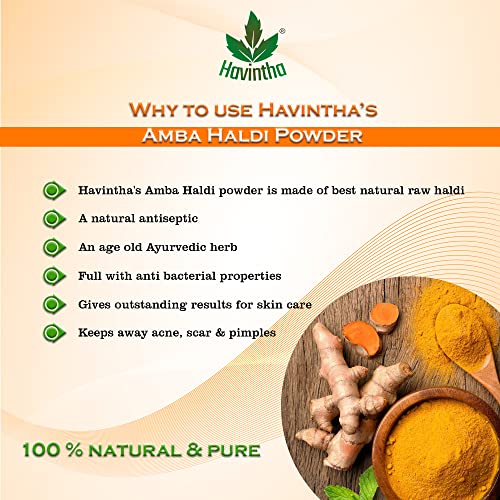 Havintha Wild Turmeric powder for face | Kasthuri manjal | Amba haldi | Boost glowing of skin, 100g (PACK OF 1) - View 3 of 4