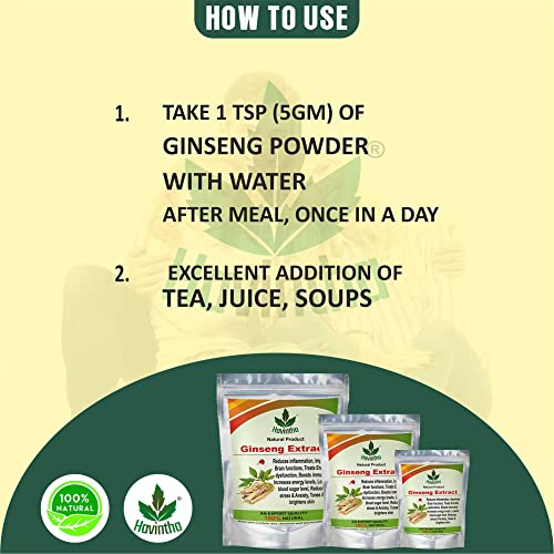 Havintha Natural Ginseng Extract Powder for Boosting Immunity Energy | Helps to Increase Insulin Production - 100 gm - View 4 of 4