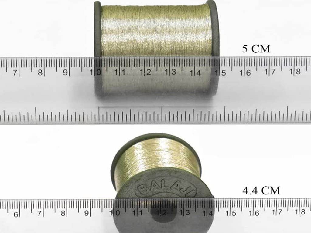The Design Cart Pale Golden Zari Metallic Threads for Sewing, Machine, Hand Stitching, Tailoring, Embroidery, Dhaga,Size-0.1 mm,Pack of 2 Rolls - View 2 of 2