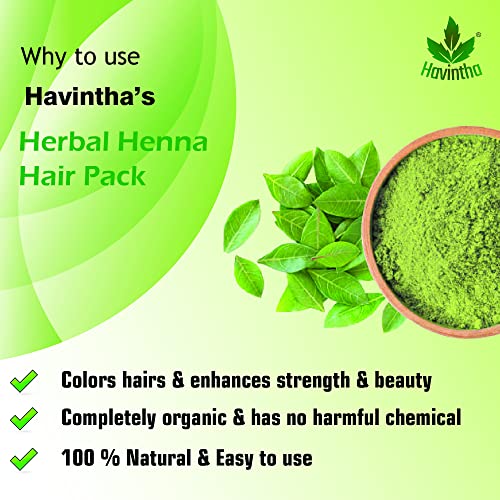 Havintha Natural Herbal Henna Hair Pack 11 Herbs Mix Mehandi Powder (227 g) - View 3 of 6