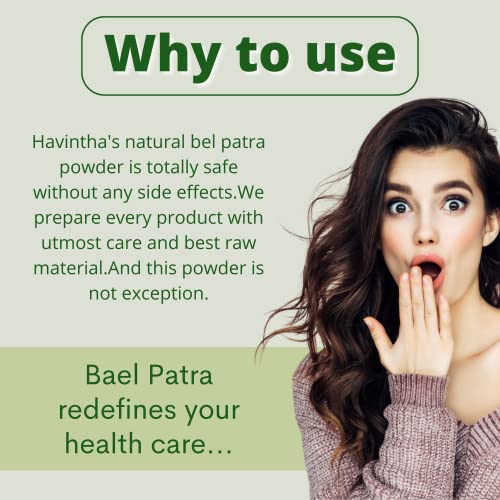 Havintha Natural Bilva Bael Patra/Leaf Powder | Aegle Marmelos is help in Maintaining the Healthy Blood Sugar Levels - 227 Grams - View 3 of 4