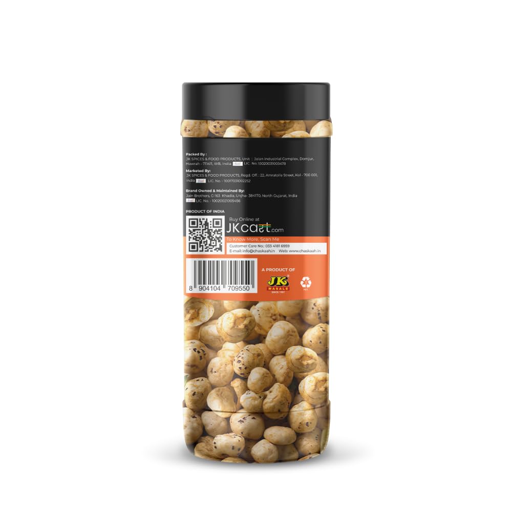 Chaskaah Peri Peri Makhana, 70g by JK (Foxnuts, Phool Makhana) | Dry Roasted| Vegan | Gluten Free| Dry Roasted|MSG Free| Low Cholestrol| Rich in Calcium|Gourmet| Puffed Snacks| Spicy FROM INDIA (SAM) - View 2 of 4