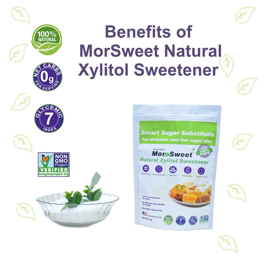 MorSweet Natural Xylitol Sugarfree Sweetener | Diabetic friendly sugar | Keto Diet Natural sweetener | Low Glycemic Index | Xylitol Sweetener | Weight loss | Smart Sugar Substitute for diabetic control Table top Sweetener for Diabetes Diabetec Sugar SAB - View 3 of 8