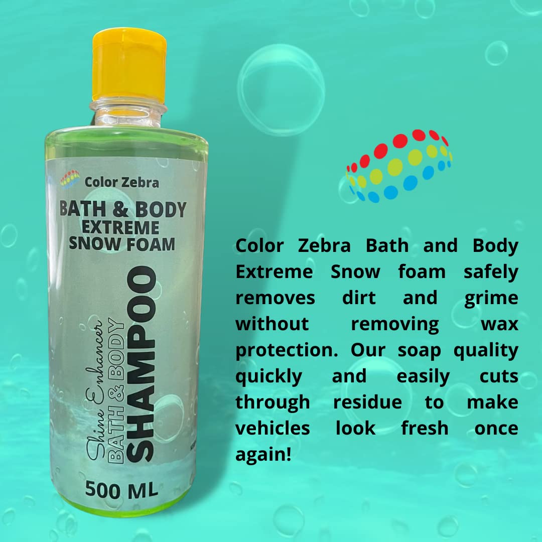 Color Zebra Snow Foam Shampoo For Car &amp; Bike (2 x 500 ml Pack). (FROM INDIA) SAB - View 2 of 4