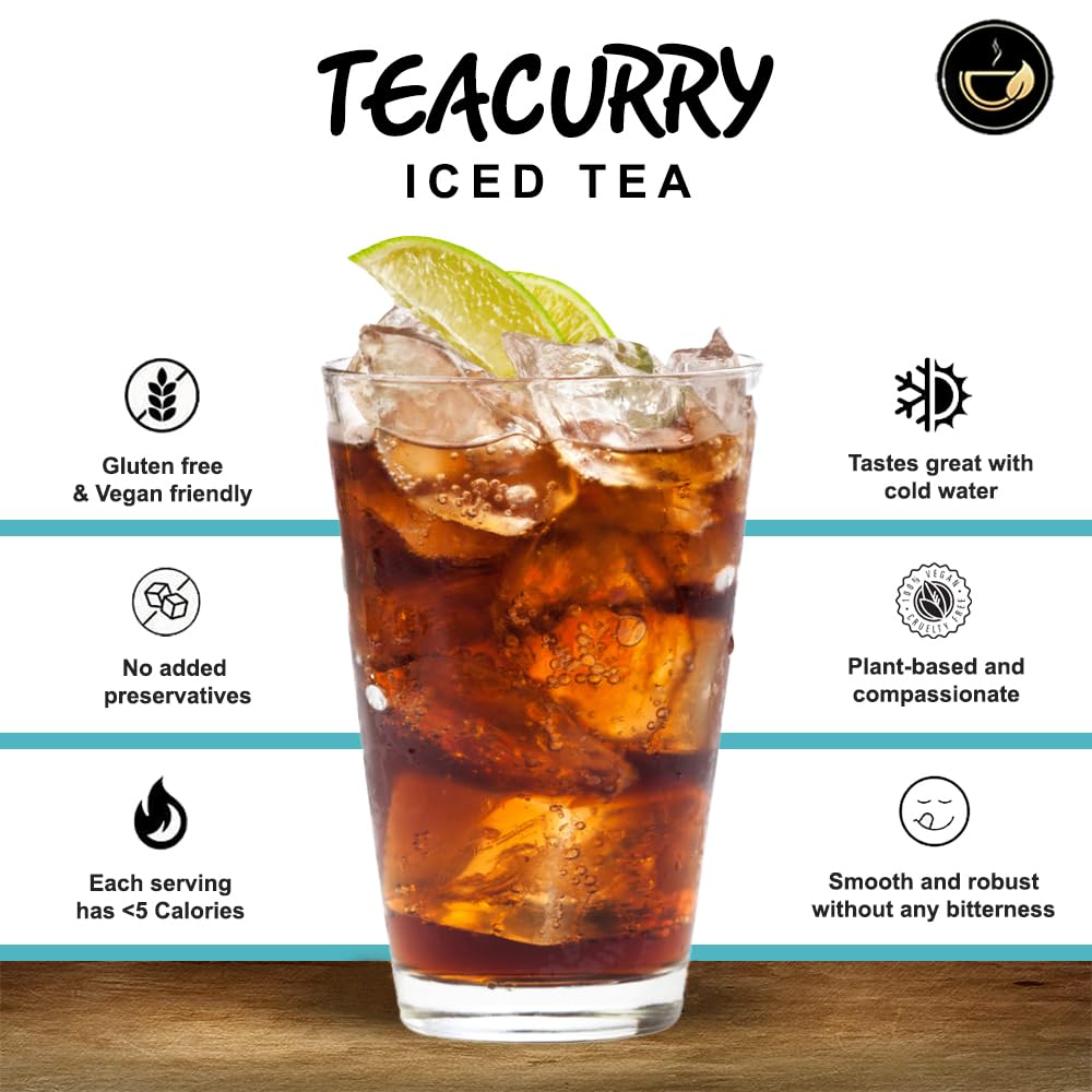 Teacurry Strawberry Instant Iced Tea Mix (160 Gram) - Ice Brew, Cold Brew, Strong and Highly Flavourful, No Artificial Ingredients - Instant Ice Tea Powder with Natural Strawberry Flavour (FROM INDIA) SAB - View 4 of 5
