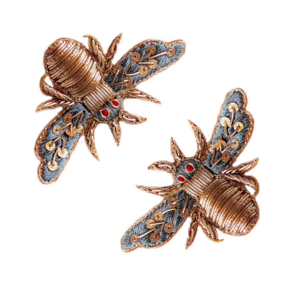 Lovetholy 11pcs, 4x3cm Bee Shaped Embroidery Neck Sew On Applique Patches/Decorative Patches for Clothes, Jackets, Jean's, Blouse, Saree, Dress Decoration (L-34.11) (FROM INDIA) SAM - View 2 of 3