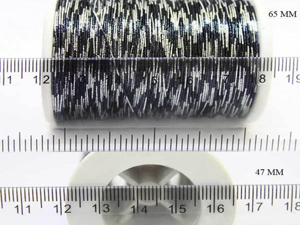 The Design Cart Black Silver Dual Tone Zari Metallic Threads for Sewing, Machine, Hand Stitching, Tailoring, Embroidery, Dhaga,Size-0.5 mm,Pack of 3 Rolls - View 3 of 3