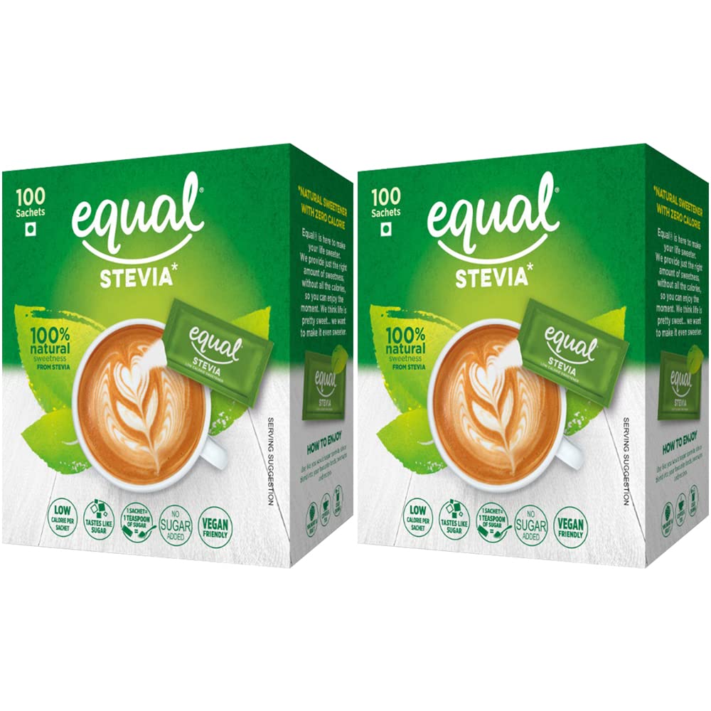 Equal Stevia Natural Sweetener, Sugar Free, 100 Sachet, Pack of 6(FROM INDIA) SAB - View 2 of 7