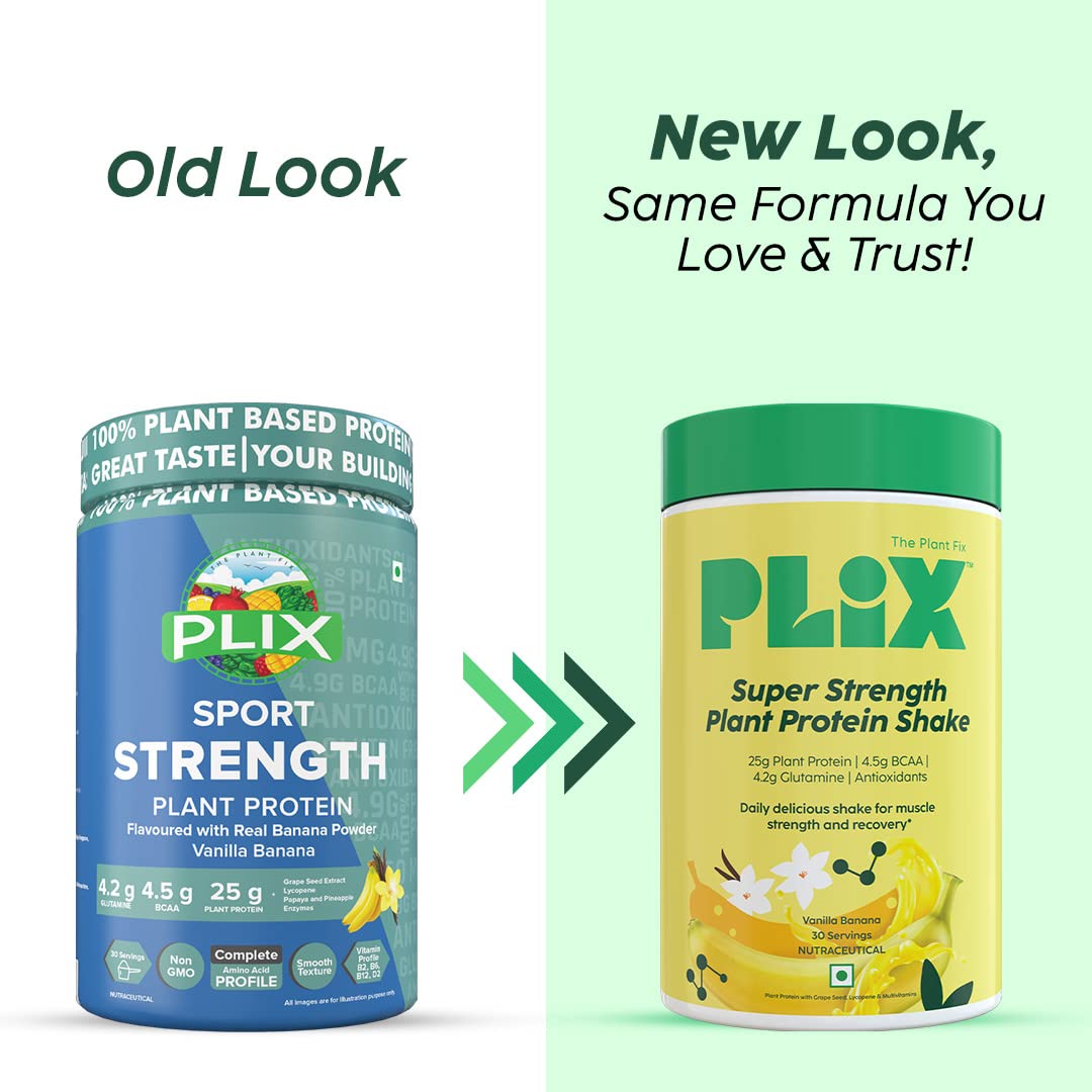 PLIX - THE PLANT FIX Strength Vegan Plant Protein Powder - 550 G (Vanilla) Pea Protein Isolate and Brown Rice Blend, 25 g Plant Protein, No Added Sugar, Gluten free FROM INDIA (SAM) - View 3 of 5