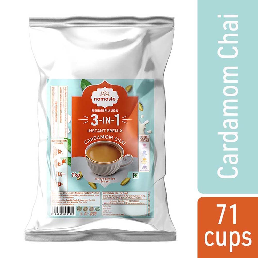Namaste Chai Instant Tea Premix, Cardamom Chai | Value Pack | Assam Tea | Vending Machine | Ready Mix (1kg, Powder) FROM INDIA (SAM) - View 2 of 4