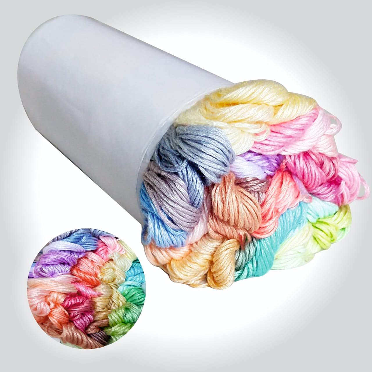 Boss poly® Embroidery Floss Skeins Cross Stitch Thread Friendship Bracelets Crafts Floss Light Shade 50 Colour 50 Pcs Pack - View 4 of 8