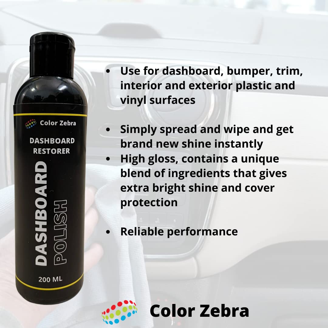 Color Zebra Dashboard Polish and Restorer Pack - 200 ML and Heavy Duty Foam Wash Shampoo Pack 250 ML | Clean and Protect Combo Pack (FROM INDIA) SAB - View 3 of 5