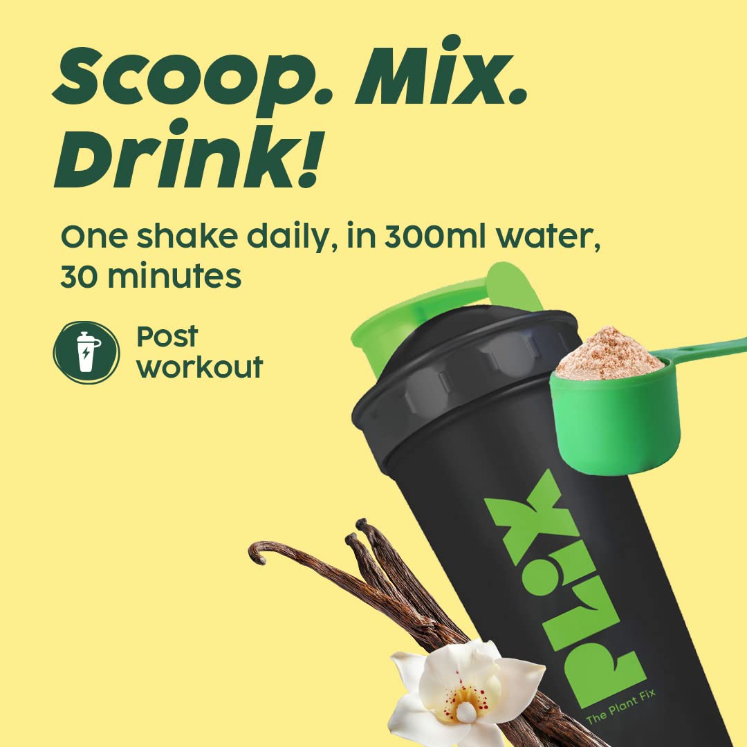 PLIX - THE PLANT FIX Strength Vegan Plant Protein Powder - 550 G (Vanilla) Pea Protein Isolate and Brown Rice Blend, 25 g Plant Protein, No Added Sugar, Gluten free FROM INDIA (SAM) - View 4 of 5