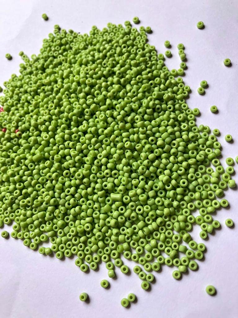 Kavya fashion Seed Beads Multicolor/Choose Color Glass Beads for Jewellery Making,Craftworks,DIY Projects (Green) [50Gm Each] FROM INDIA (SAM) - View 2 of 2