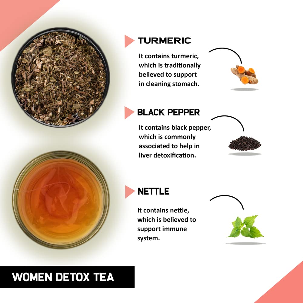 TEACURRY Women Detox Tea - (100 Gms Loose Tea) Weight Loss, Liver Detox and Intestinal Health | Everyday Detox Tea Loose, Slimming Detox Tea Cleanse and Indian Detox Tea Herbal(FROM INDIA) SAB - View 2 of 4