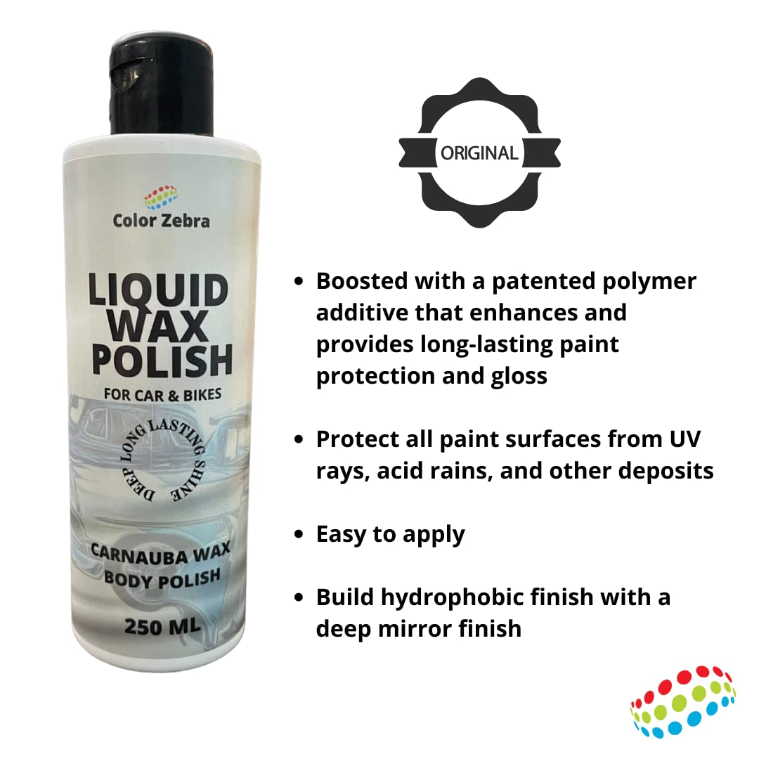 Color Zebra Heavy Duty Foam Wash Car Shampoo (Pack 500 ML) and Liquid Wax Polish (250 ML) Combo (FROM INDIA) SAB - View 4 of 4