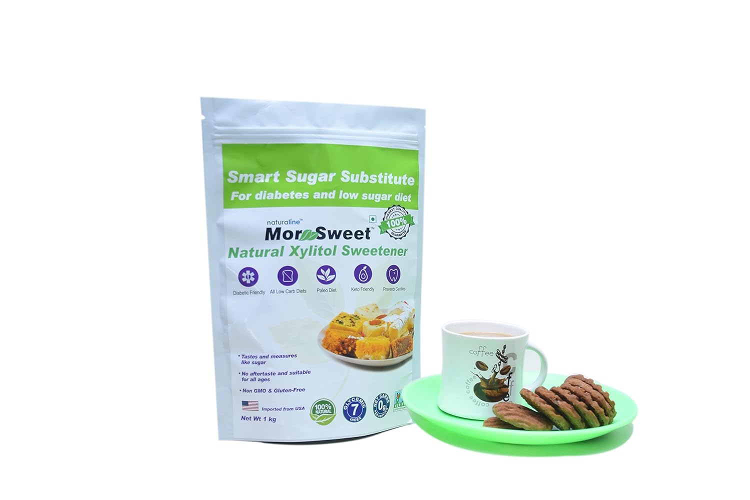 MorSweet Natural Xylitol Sugarfree Sweetener | Diabetic friendly sugar | Keto Diet Natural sweetener | Low Glycemic Index | Xylitol Sweetener | Weight loss | Smart Sugar Substitute for diabetic control Table top Sweetener for Diabetes Diabetec Sugar SAB - View 7 of 8