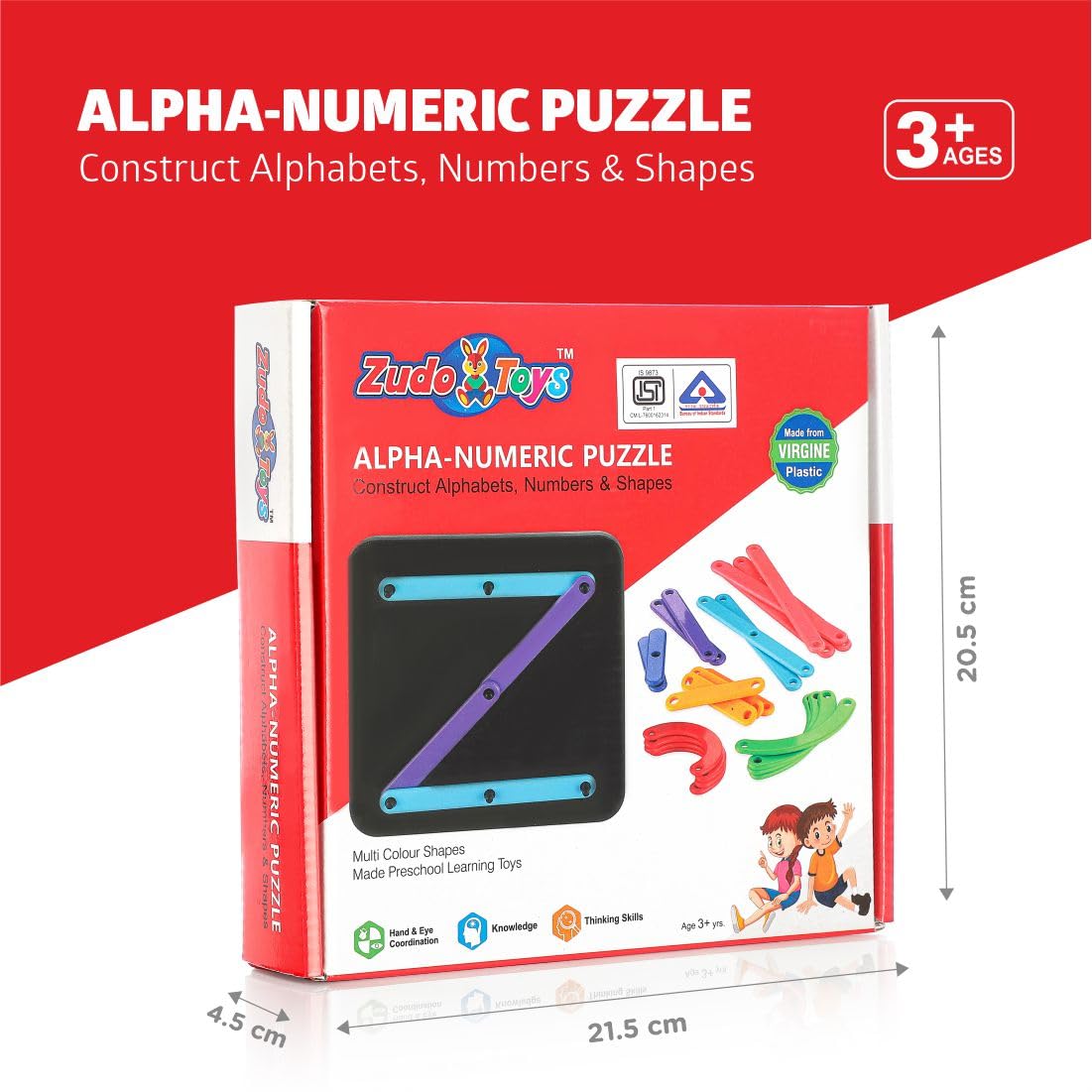 ZUDO TOYS Alpha Numeric Puzzle - Alphabet Construction Puzzle Toys for ...