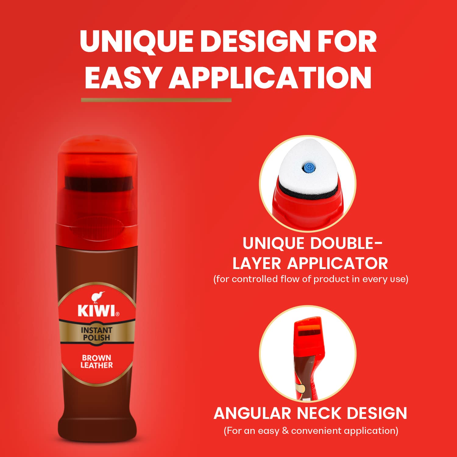 Kiwi Shoe Shine Shoe Brush 1 pc + Kiwi Liquid Shoe Polish Brown 75 ml (FROM INDIA) SAB - View 3 of 5