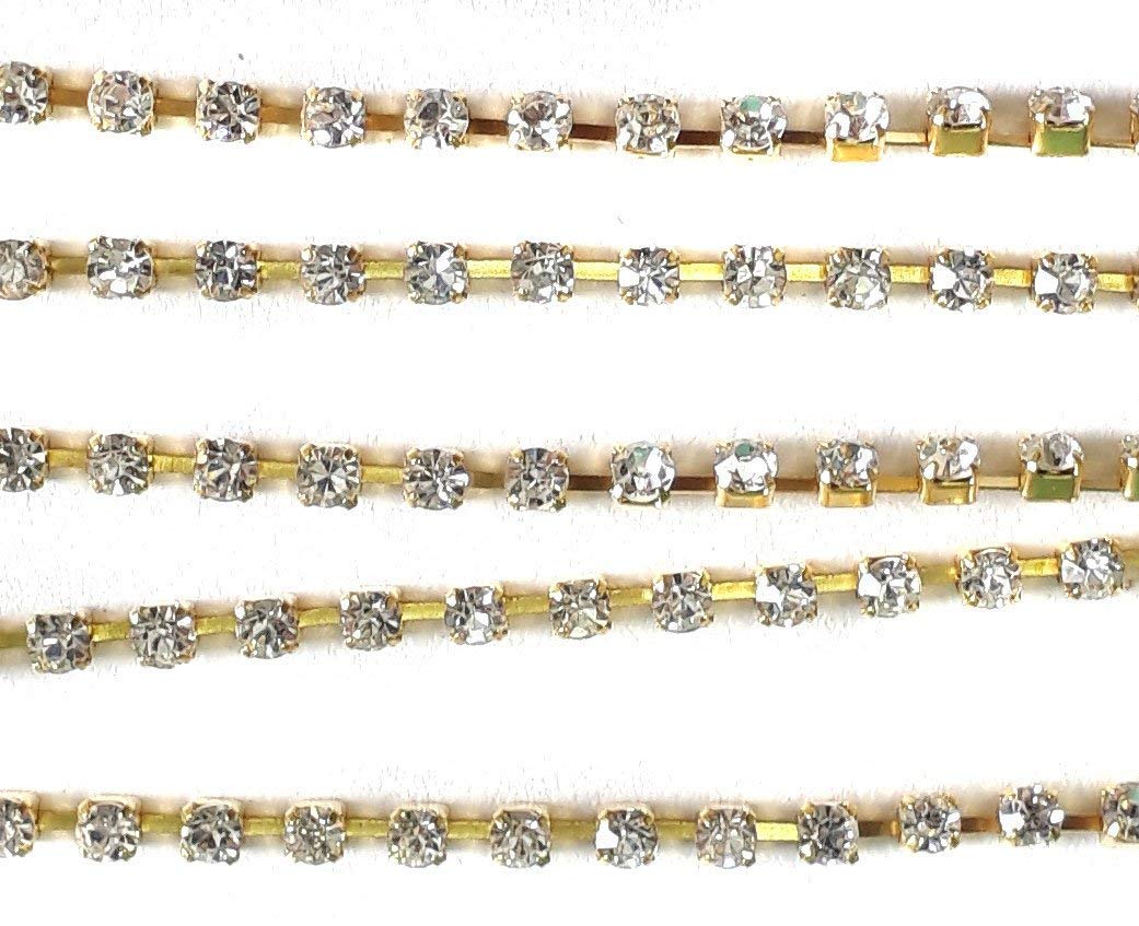 Kavya Fashion Diamond Chain Ideal for Silk Thread Jewellery Making, Silk Thread Jhumka Making, Silk Thread Bangle Making(2 mm,Golden,10 mtr). FROM INDIA (SAM) - View 2 of 2