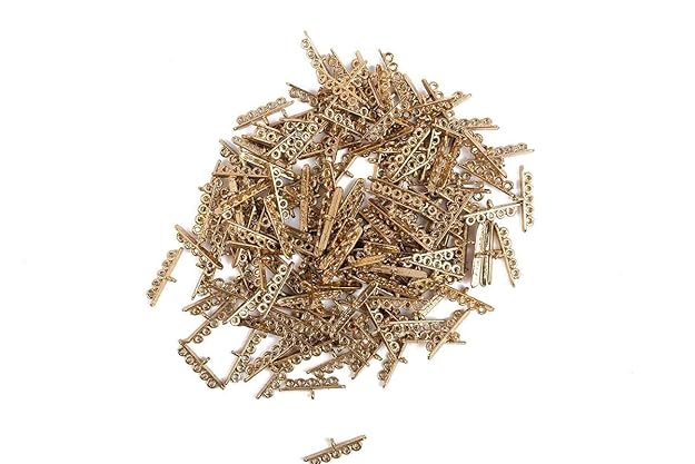 Mohan Shoppe Golden Fancy Charms for Jewelry Making and Crafting, Pendants Package of 100 Grams,Size- 0.5 cm * 2.5 cm Approx. FROM INDIA (SAM) - View 2 of 2