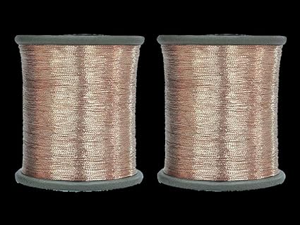 The Design Cart Dull Golden Zari Metallic Threads for Sewing, Machine, Hand Stitching, Tailoring, Embroidery, Dhaga,Size-0.1 mm,Pack of 2 Rolls - Main product image