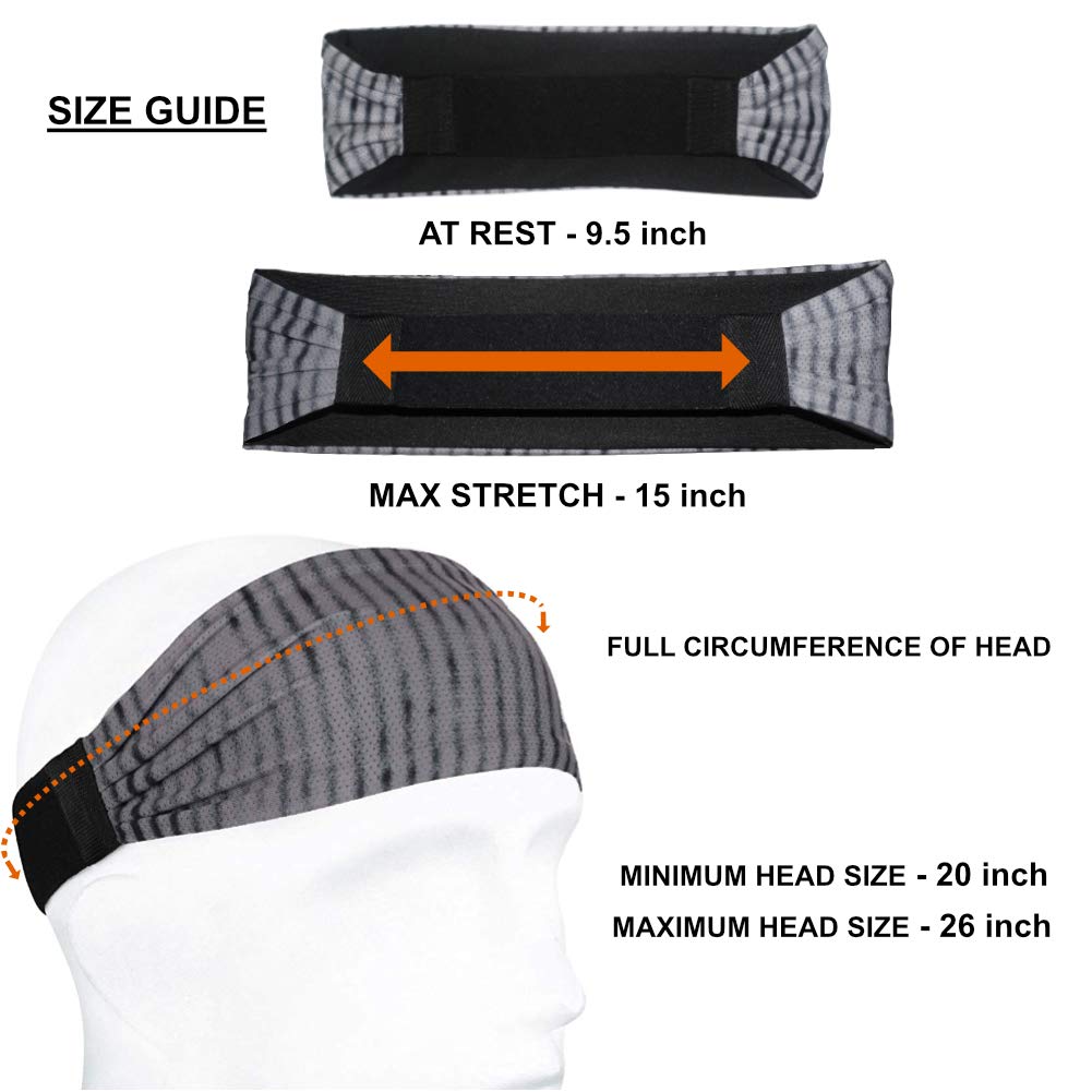 ReDesign Apparels Performance Headband for MenFROM INDIA (SAM) and Women - Running, Cycling, Yoga, Tennis, Badminton &amp; Other Sports (Multiple Colors) (Grey Aquatic Combo)  FROM INDIA (SAM) - View 4 of 4
