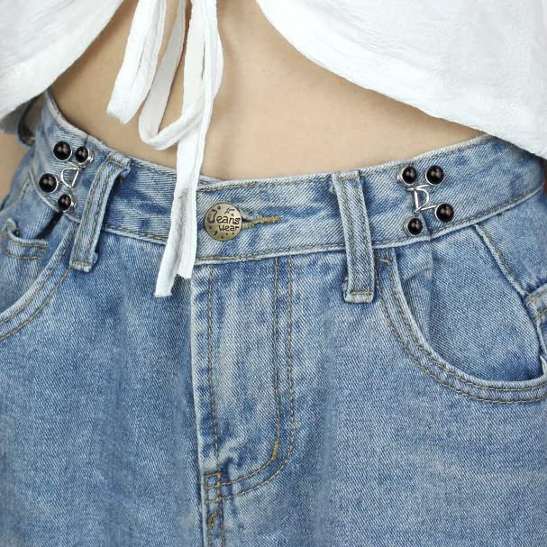 Black 2 Set Jean Button Pins, Adjustable Jean Button, Detachable Jean Button Pin, No Sewing Required, Perfect Fit Instant Jean Button.(F) - View 2 of 6