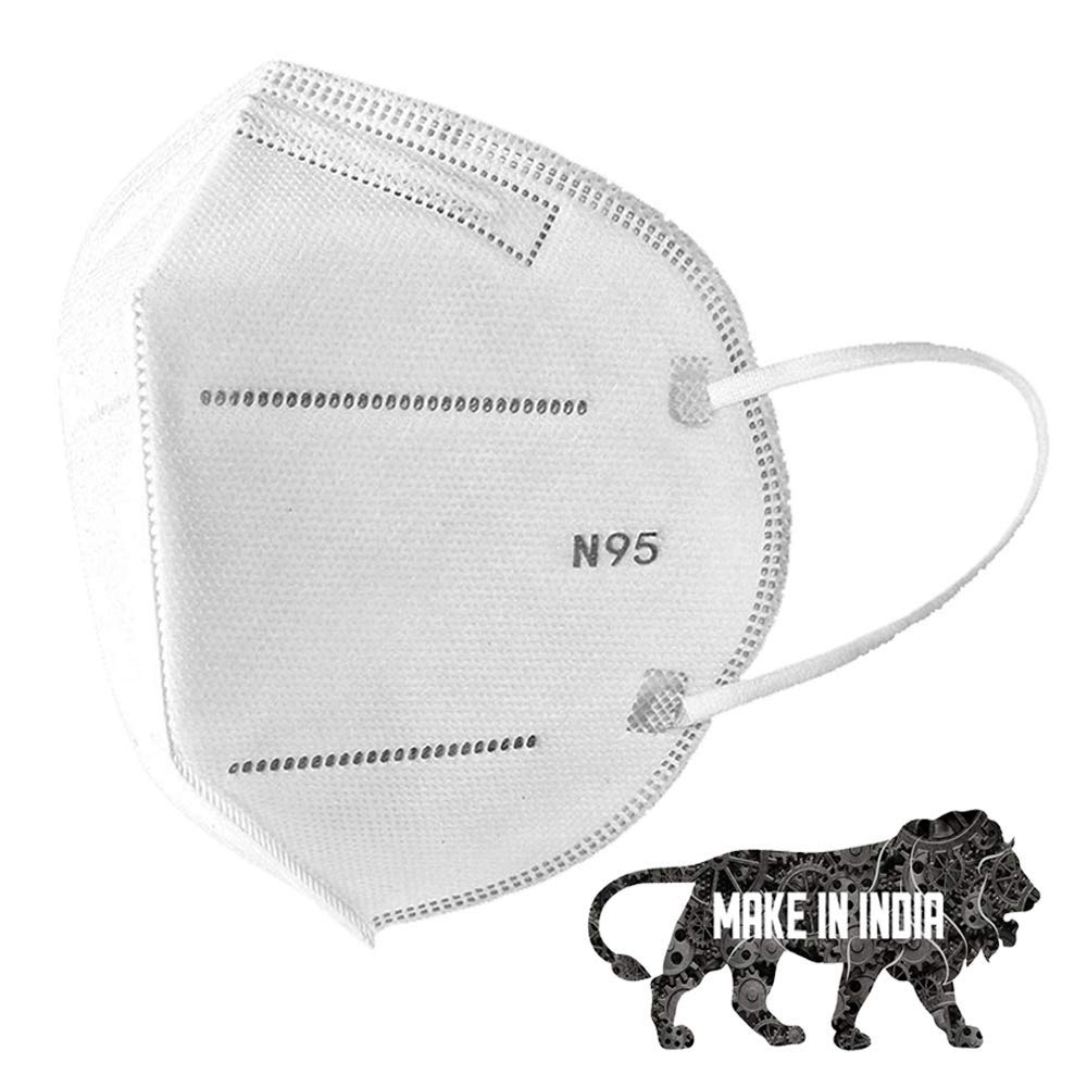 LXOICE Non-Woven Fabric Reusable N95 Respirator Anti Air Pollution Medical Face Mask with 5 Layer Filter (Without Valve, Pack of 15, Off-White) for Unisex Adults (FROM INDIA) SAB - View 4 of 5