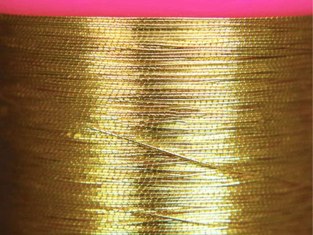 The Design Cart Golden Plated Metallic Zari Threads for Sewing, Machine, Hand Stitching, Tailoring, Embroidery, Dhaga,Pack of 1 Roll - View 2 of 3