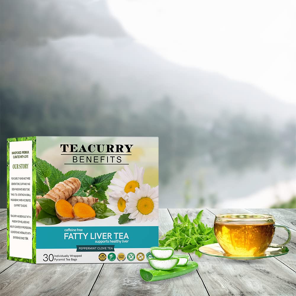 TEACURRY Fatty Liver Tea (1 Month Pack | 30 Tea Bags) - Helps With Fatty Liver Detox, 60 Grams (FROM INDIA) SAB - View 3 of 7
