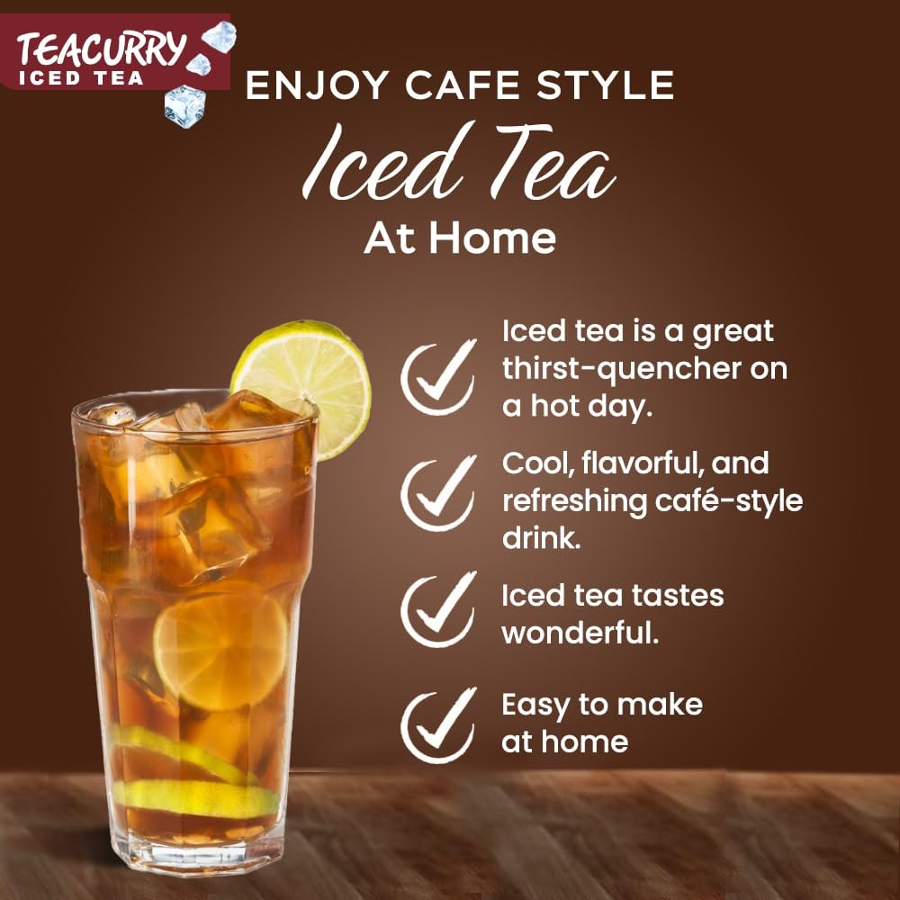 Teacurry Lemon Instant Iced Tea Mix (160 Gram) - Ice Brew, Cold Brew, Strong and Highly Flavourful, No Artificial Ingredients - Instant Ice Tea Powder with Natural Lemon Flavour (FROM INDIA) SAB - View 3 of 5