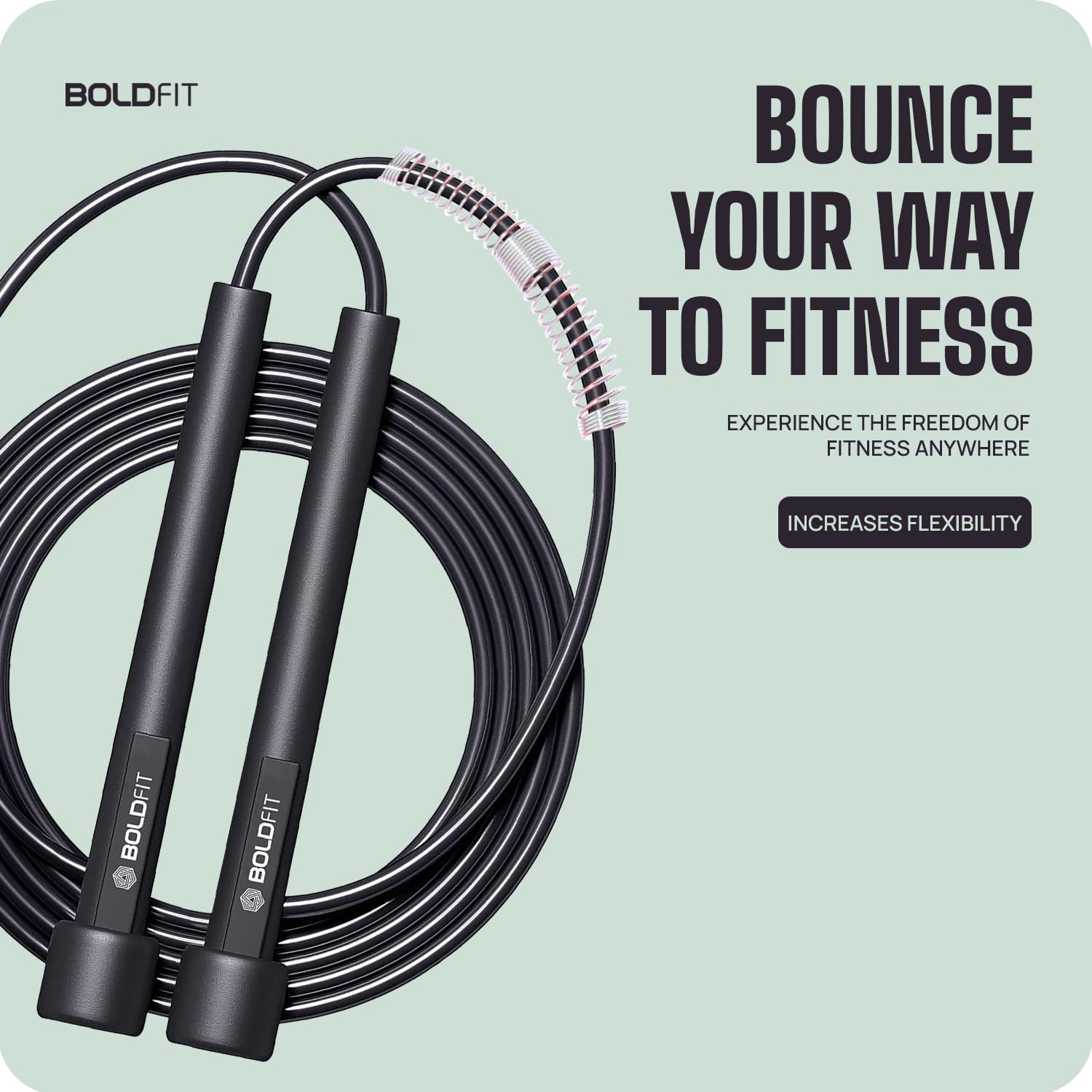 Boldfit Polyvinyl Chloride Skipping Jumping Rope FROM INDIA (SAM) - View 3 of 5