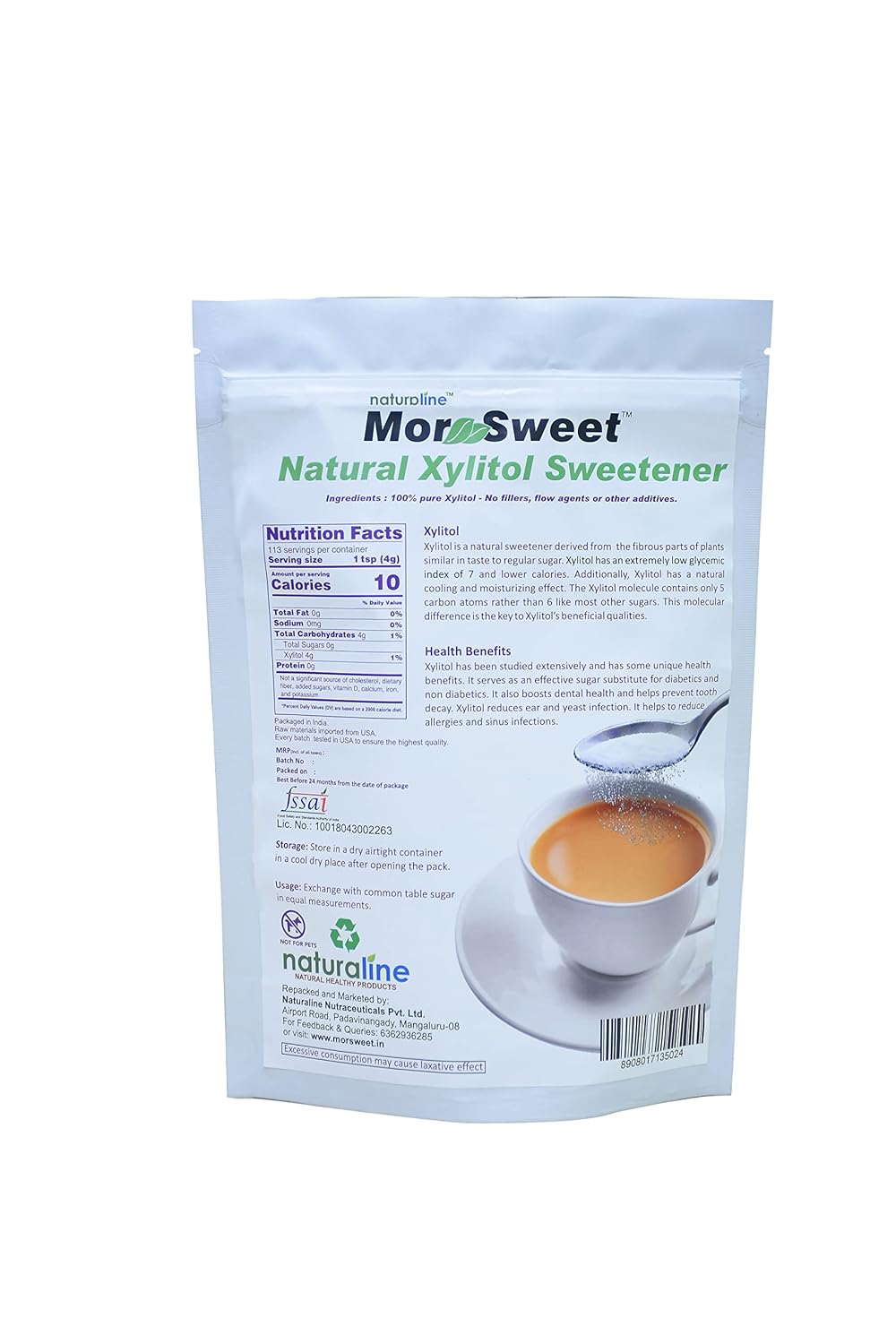 MorSweet Natural Xylitol Sugarfree Sweetener | Diabetic friendly sugar | Keto Diet Natural sweetener | Low Glycemic Index | Xylitol Sweetener | Weight loss | Smart Sugar Substitute for diabetic control Table top Sweetener for Diabetes Diabetec Sugar SAB - View 5 of 8