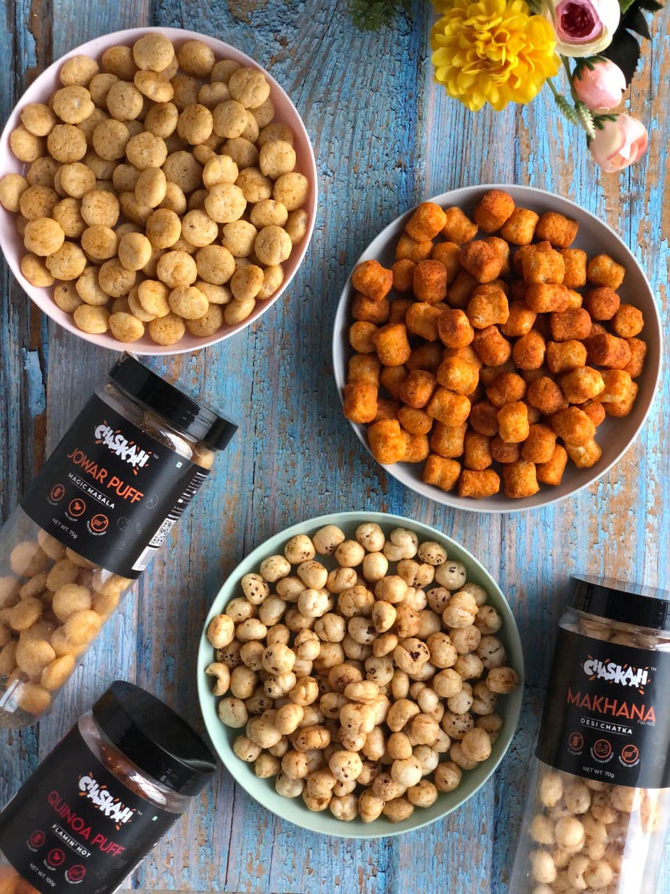 Chaskaah Himalayan Pink Salt Makhana, 70g by JK (Foxnuts, Phool Makhana)| Vegan | Gluten Free| Dry Roasted| Jain| MSG Free| Low Cholestrol| Rich in Calcium FROM INDIA (SAM) - View 3 of 6