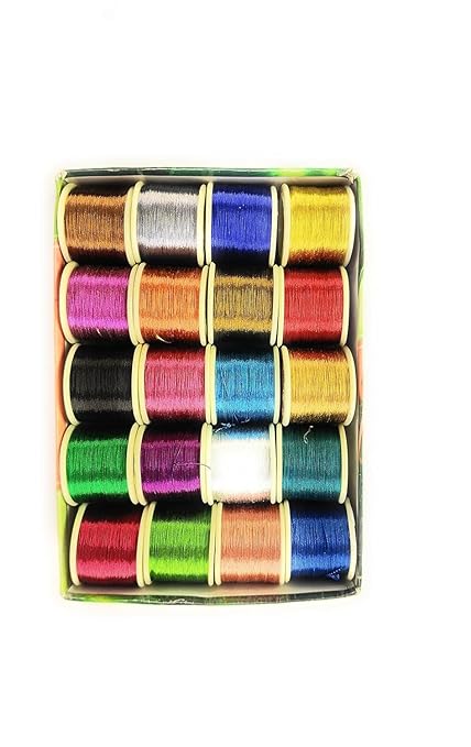 Embroidery Metallic Zari Threads Multi Colour (0.1mm) (Pack of 20 Rolls) aari Work,Hand Embroidering, Maggam Work - View 2 of 2