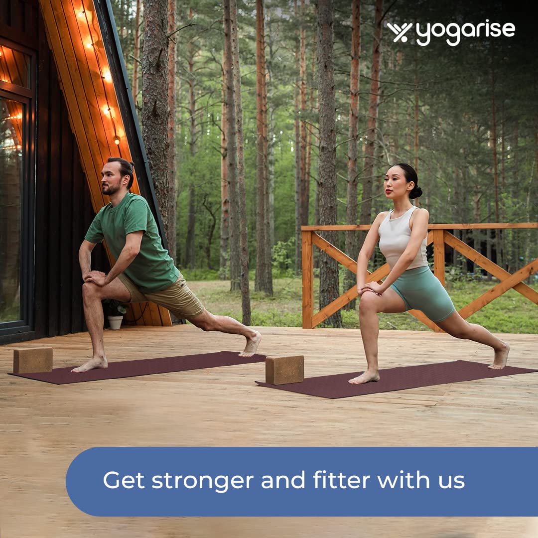 Yogarise Yoga mat for Men and Women, Premium Exercise Mat for Home Workout, Anti Slip Yoga Mat Workout, Gym Mat for Workout at Home with Bag and Strap (Wine, 6mm) FROM INDIA (SAM) - View 4 of 5