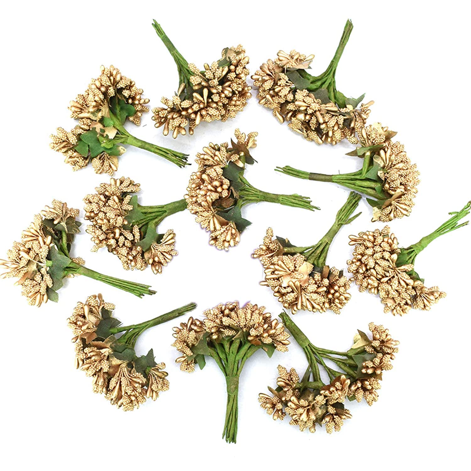 Kavya Fashion Artificial Pollen Flower for Tiara and Jewelry Making Multicolor (Pack of 100)(10 Colour)(10 Flower of Each Colour), Artificial Flora FROM INDIA (SAM) - View 3 of 4