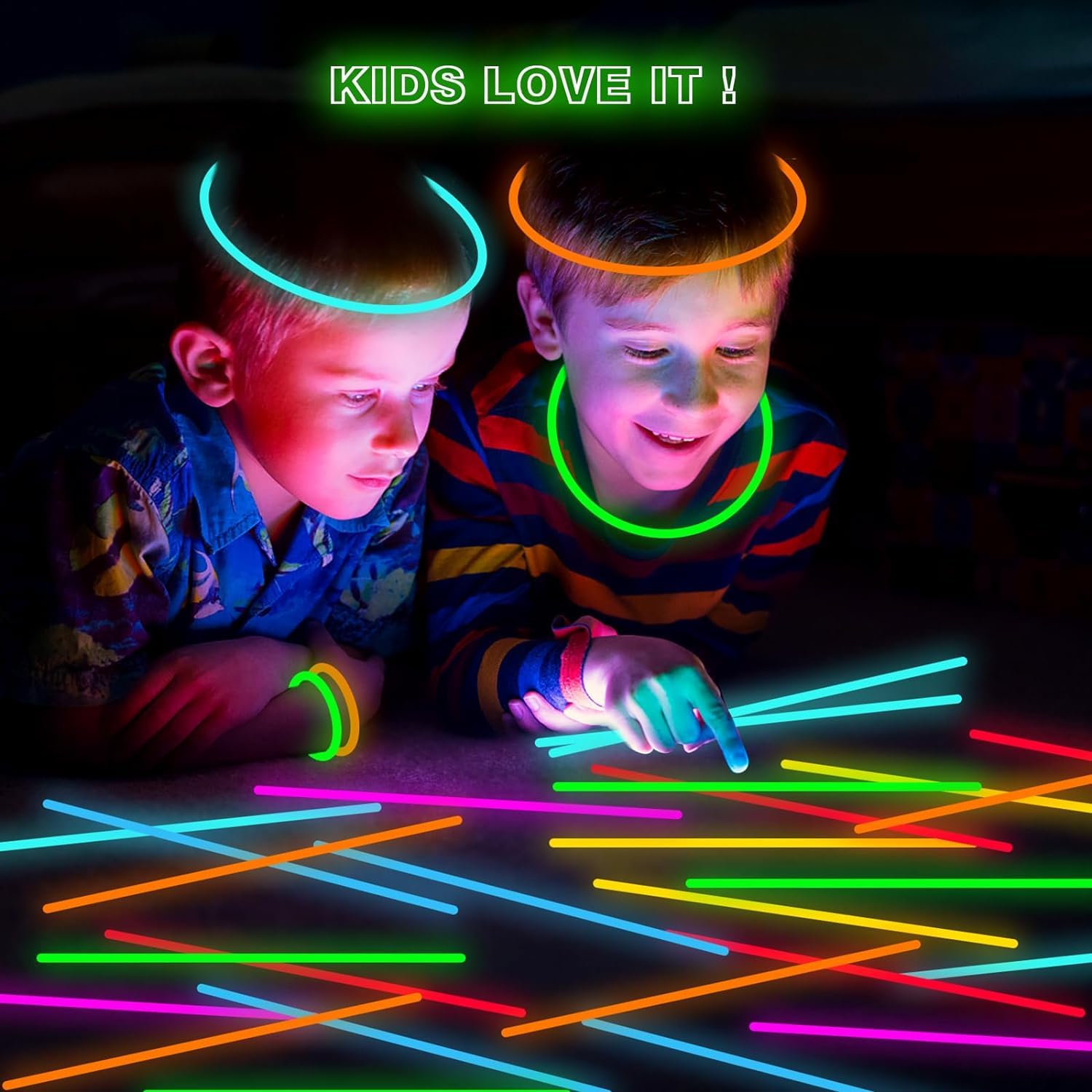 Party Propz Glow In The Dark Neon Bands - 15Pcs Glowing Stick With Connectors | Neon Bands For Party | Glow Bands For A Party | Radium Stick | Fluorescent Band For Dj Party | Neon Party Accessories - View 4 of 8