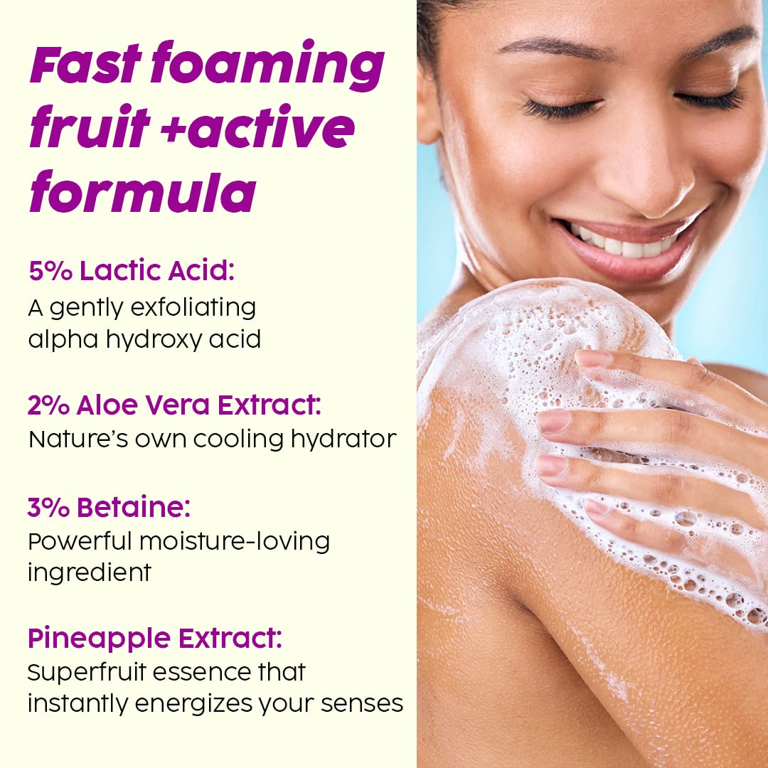 PLIX - THE PLANT PLIX Pineapple 5% Lactic Acid Exfoliating Body Wash For All Skin Types | Paraben-Free Shower Gel | For Dry, Rough & Strawberry Skin | 236 ml FROM INDIA (SAM) - View 3 of 4