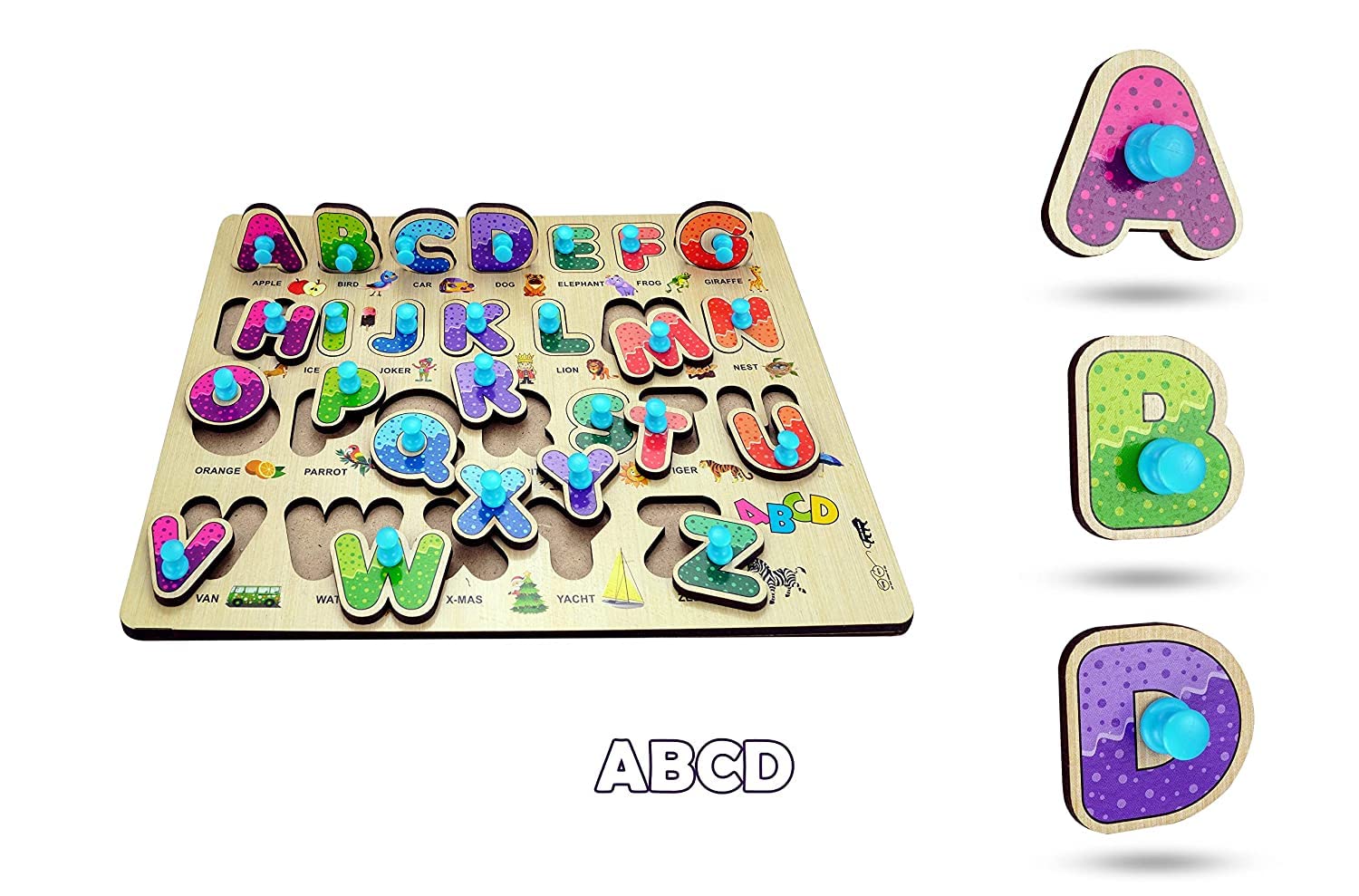 APPSTER Colorful Wooden Puzzle Toy for Kids Jigsaw Puzzles for Adults ...